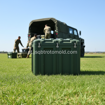 Mala de transporte rotomoldada integrada com alça telescópica